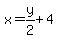 x=y%2F2%2B4