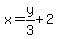 x=y%2F3%2B2
