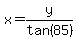 x=y%2Ftan%2885%29