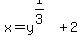 x=y%5E%281%2F3%29%2B2