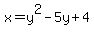 x=y%5E2-5y%2B4