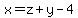 x=z%2By-4
