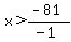 x%3E%28-81%29%2F%28-1%29