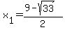 x%5B1%5D=%289-sqrt%2833%29%29%2F2