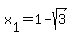 x%5B1%5D=1-sqrt%283%29