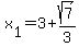 x%5B1%5D=3%2Bsqrt%287%29%2F3