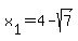 x%5B1%5D=4-sqrt%287%29