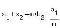 x%5B1%5D+%2B+x%5B2%5D+=+m%2Ab%5B2%5D+-+b%5B1%5D%2Fm