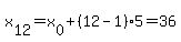 x%5B12%5D=x%5B0%5D%2B%2812-1%295=36