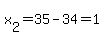 x%5B2%5D=35-34=1
