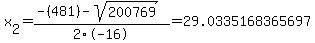 x%5B2%5D+=+%28-%28481%29-sqrt%28+200769+%29%29%2F2%5C-16+=+29.0335168365697
