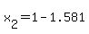 x%5B2%5D+=+1+-+1.581+