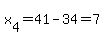 x%5B4%5D=41-34=7