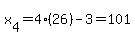 x%5B4%5D+=+4%2826%29+-+3+=+101