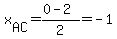 x%5BAC%5D=%280-2%29%2F2=-1
