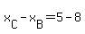 x%5BC%5D-x%5BB%5D=5-8