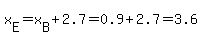 x%5BE%5D=x%5BB%5D%2B2.7=0.9%2B2.7=3.6