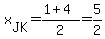 x%5BJK%5D=%281%2B4%29%2F2=5%2F2