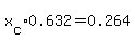 x%5Bc%5D%2A0.632=0.264