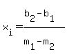 x%5Bi%5D=%28b%5B2%5D-b%5B1%5D%29%2F%28m%5B1%5D-m%5B2%5D%29