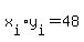 x%5Bi%5Dy%5Bi%5D+=+48