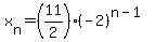 x%5Bn%5D=%2811%2F2%29%2A%28-2%29%5E%28n-1%29