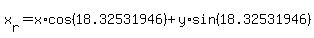 x%5Br%5D+=+x%2Acos%2818.32531946%29+%2B+y%2Asin%2818.32531946%29