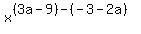 x%5E%28%283a-9%29-%28-3-2a%29%29