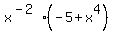 x%5E%28-2%29%28-5%2Bx%5E4%29