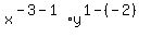 x%5E%28-3-1%29%2Ay%5E%281-%28-2%29%29