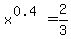 x%5E%280.4%29+=+2%2F3