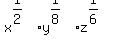 x%5E%281%2F2%29%2Ay%5E%281%2F8%29%2Az%5E%281%2F6%29