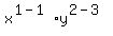 x%5E%281-1%29%2Ay%5E%282-3%29