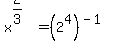 x%5E%282%2F3%29=%282%5E4%29%5E%28-1%29