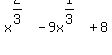 x%5E%282%2F3%29-9x%5E%281%2F3%29%2B8