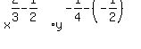 x%5E%282%2F3-1%2F2%29y%5E%28-1%2F4-%28-1%2F2+%29%29