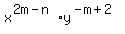 x%5E%282m-n%29%2Ay%5E%28-m%2B2%29