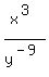 x%5E%283%29+%2F+y%5E%28-9%29
