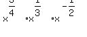 x%5E%283%2F4%29+x%5E%281%2F3%29+x%5E%28-1%2F2%29