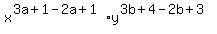 x%5E%283a%2B1-2a%2B1%29+%2Ay%5E%283b%2B4-2b%2B3%29+