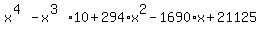 x%5E%284%29-x%5E%283%29%2A10%2B294%2Ax%5E2-1690%2Ax%2B21125