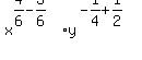 x%5E%284%2F6-3%2F6%29y%5E%28-1%2F4%2B1%2F2+%29