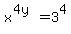 x%5E%284y%29=3%5E4
