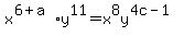 x%5E%286%2Ba%29y%5E11=x%5E8y%5E%284c-1%29