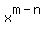 x%5E%28m-n%29
