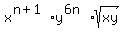 x%5E%28n%2B1%29%2Ay%5E%286n%29%2Asqrt%28xy%29%29