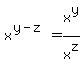 x%5E%28y-z%29=x%5Ey%2Fx%5Ez
