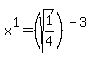 x%5E1+=+%28sqrt%281%2F4%29%29%5E%28-+3%29