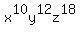 x%5E10y%5E12z%5E18