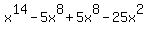 x%5E14-5x%5E8%2B5x%5E8-25x%5E2